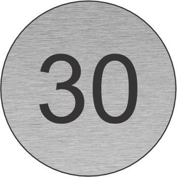 Aluminium Effect Self Adhesive Table Numbers 30mm